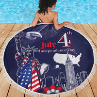 United States Independence Day Beach Blanket Freedom 4th Of July Navy Version LT05 - Wonder Print Shop