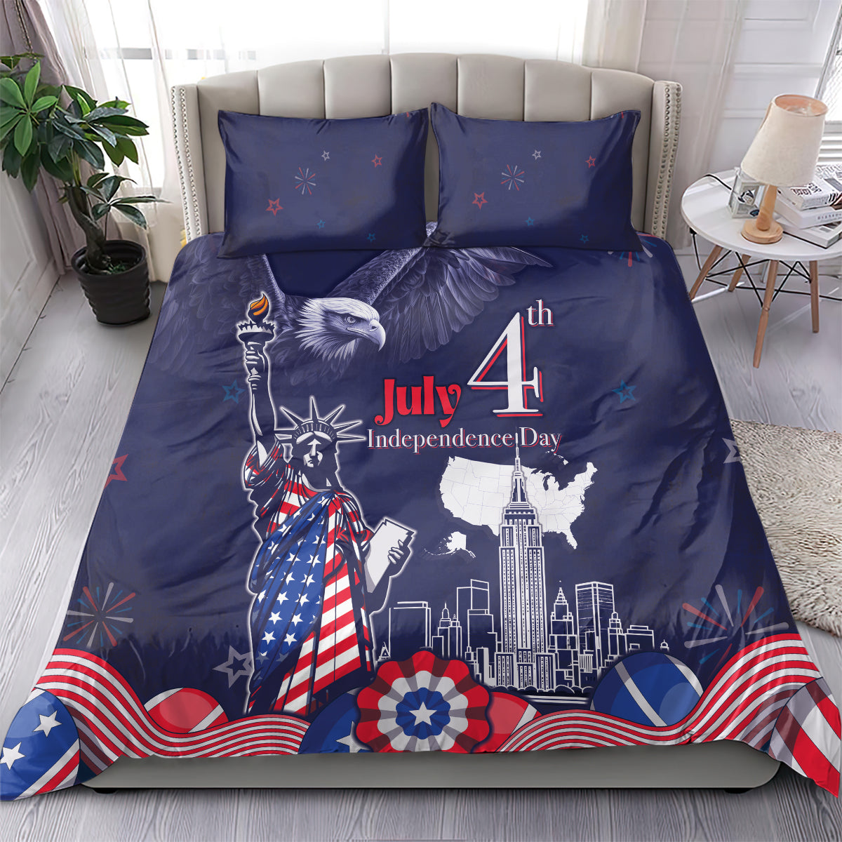 United States Independence Day Bedding Set Freedom 4th Of July Navy Version LT05 - Wonder Print Shop