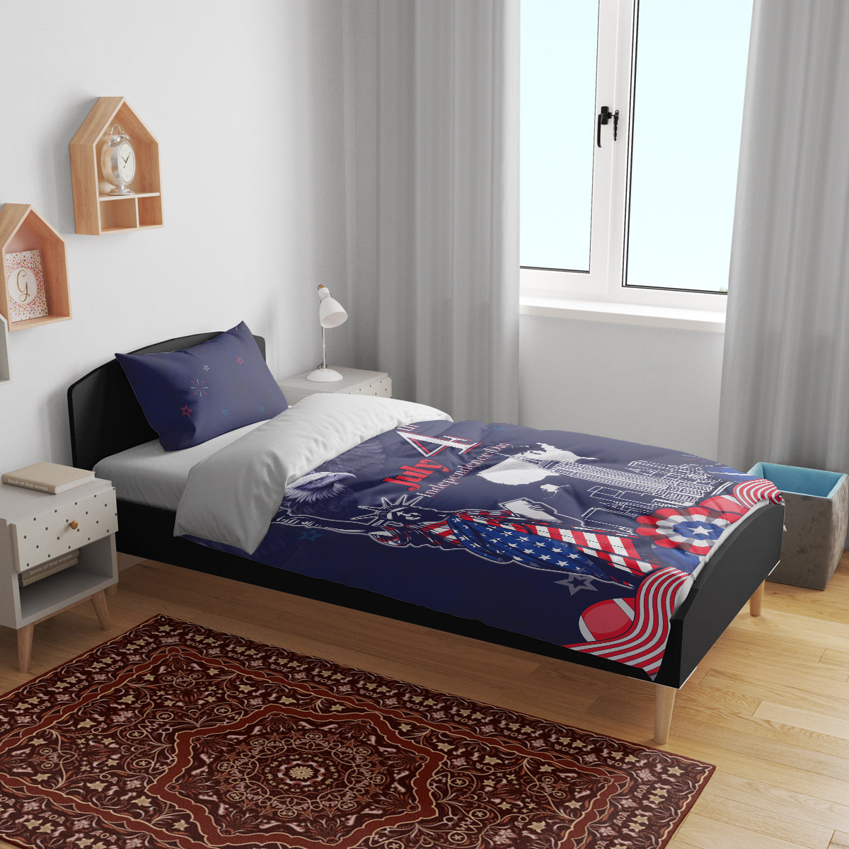 United States Independence Day Bedding Set Freedom 4th Of July Navy Version LT05 - Wonder Print Shop