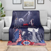 United States Independence Day Blanket Freedom 4th Of July Navy Version