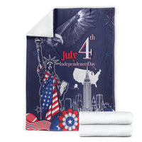 United States Independence Day Blanket Freedom 4th Of July Navy Version