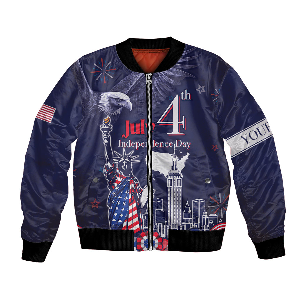Personalised United States Independence Day Bomber Jacket Freedom 4th Of July Navy Version LT05 - Wonder Print Shop