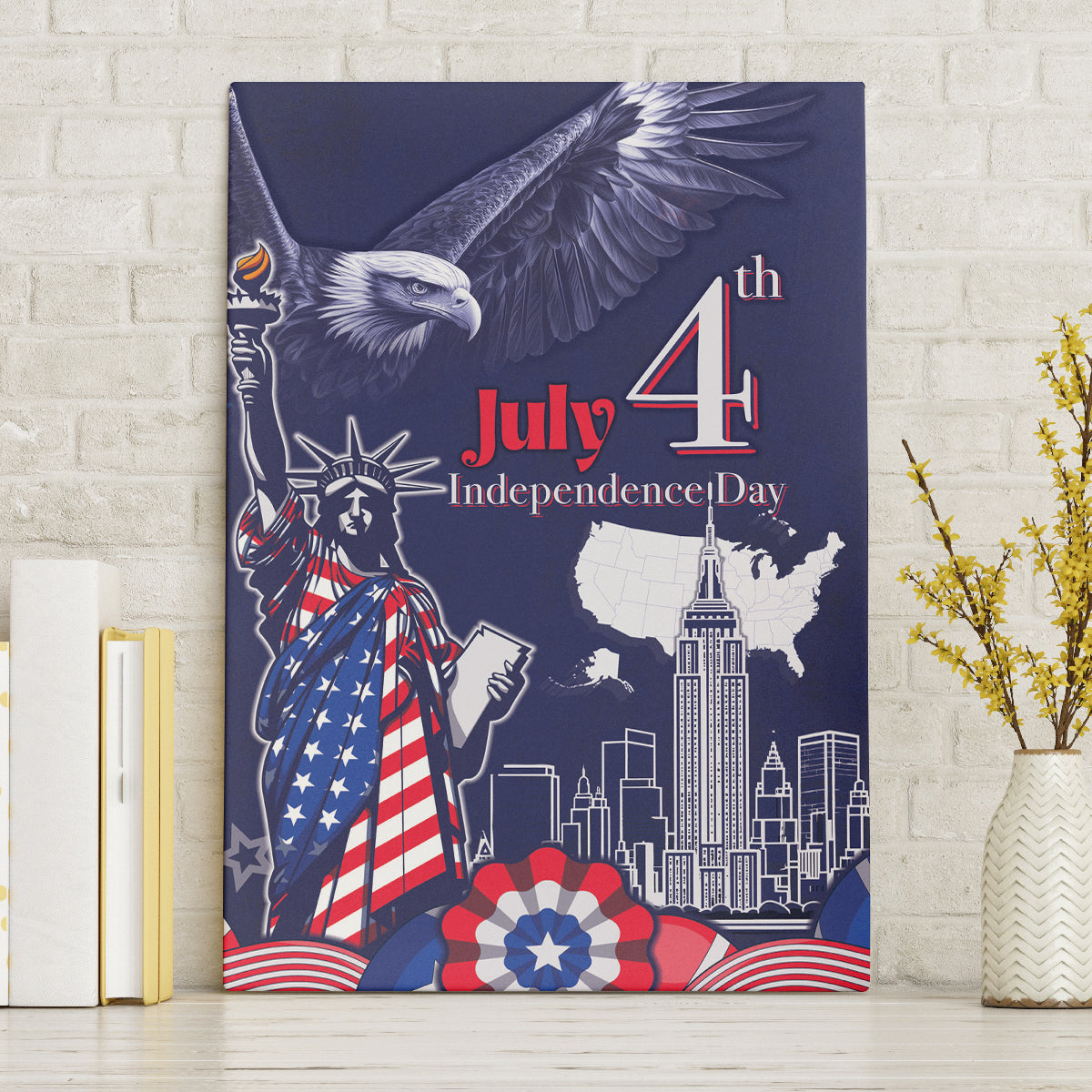 United States Independence Day Canvas Wall Art Freedom 4th Of July Navy Version LT05 - Wonder Print Shop
