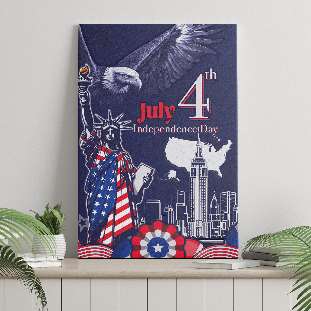 United States Independence Day Canvas Wall Art Freedom 4th Of July Navy Version LT05 - Wonder Print Shop