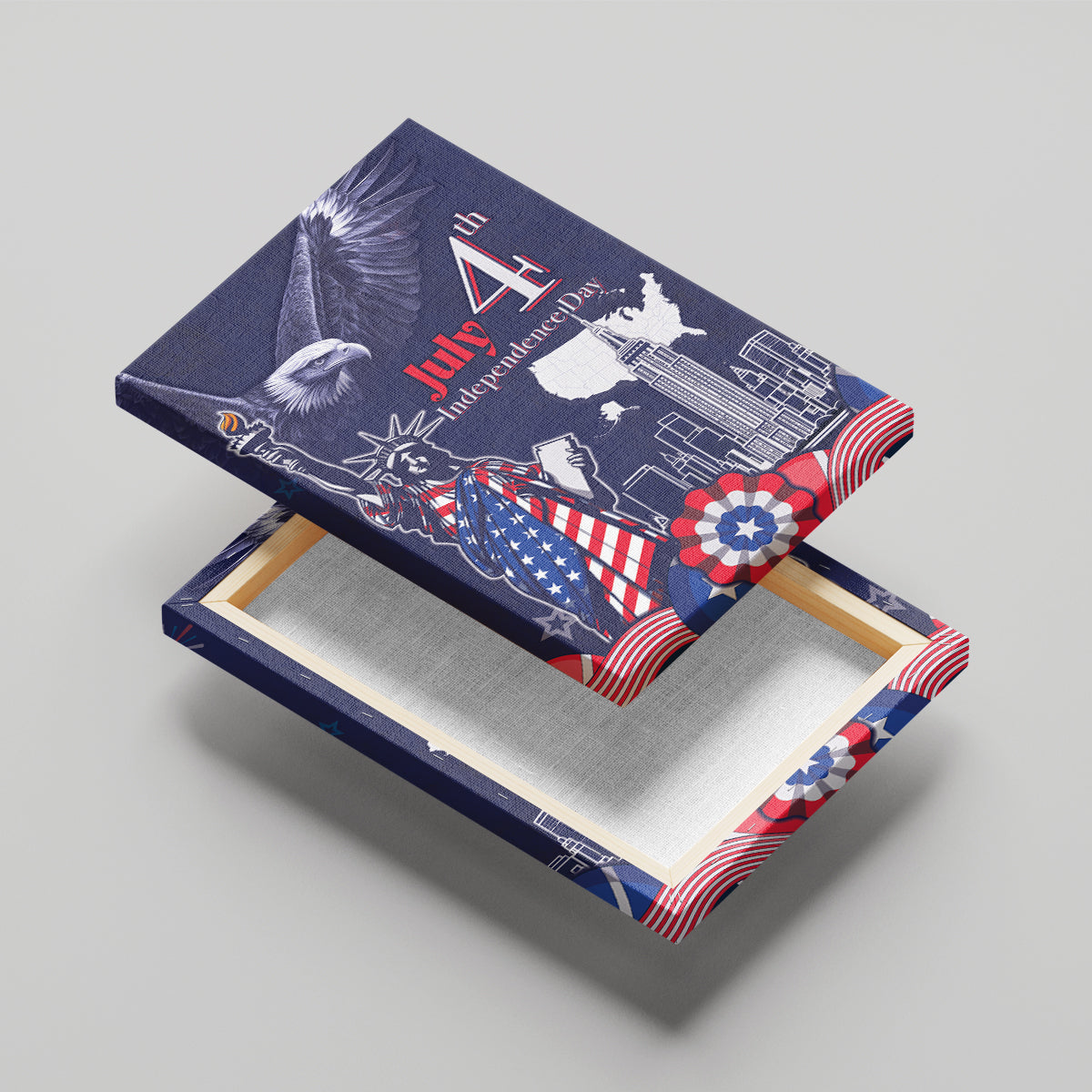 United States Independence Day Canvas Wall Art Freedom 4th Of July Navy Version LT05 - Wonder Print Shop