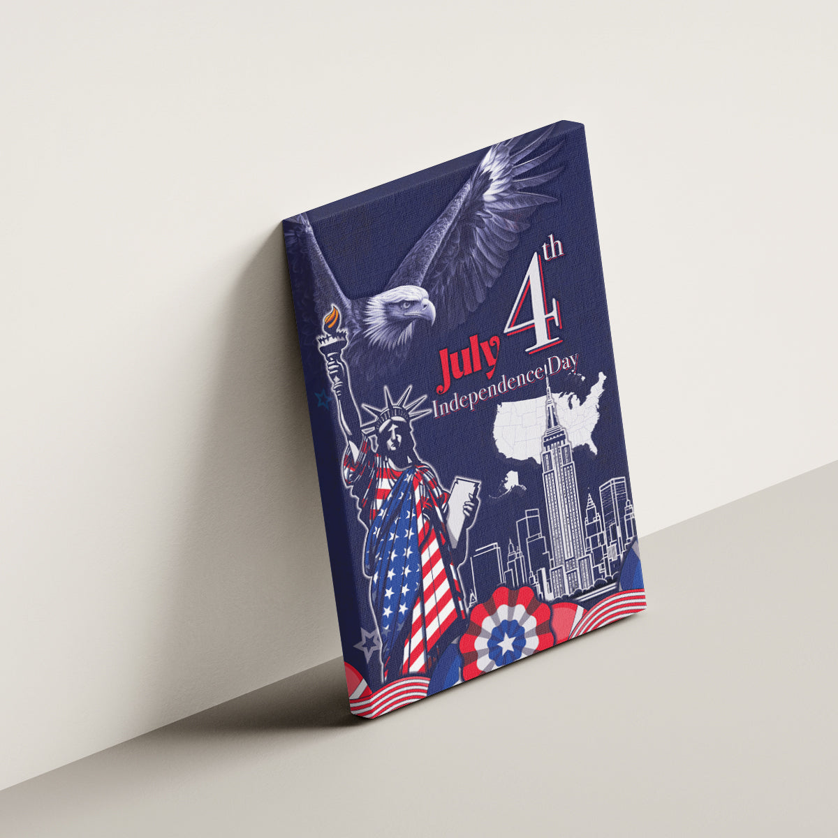 United States Independence Day Canvas Wall Art Freedom 4th Of July Navy Version LT05 - Wonder Print Shop
