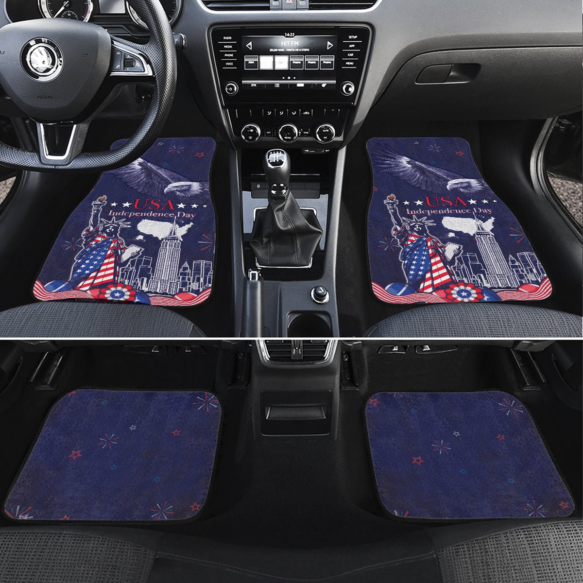 United States Independence Day Car Mats Freedom 4th Of July Navy Version LT05 - Wonder Print Shop