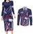 Personalised United States Independence Day Couples Matching Long Sleeve Bodycon Dress and Long Sleeve Button Shirt Freedom 4th Of July Navy Version LT05 - Wonder Print Shop
