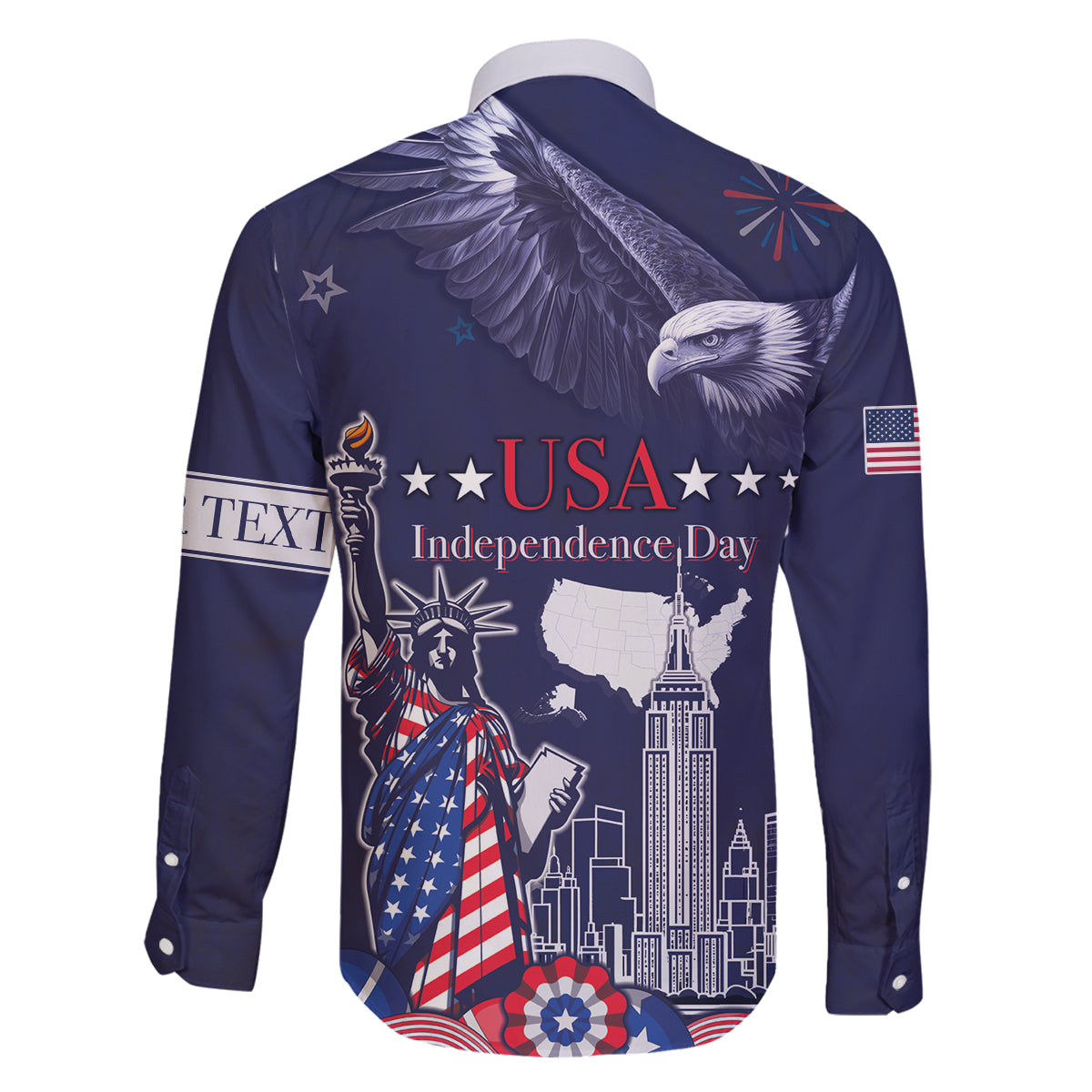 Personalised United States Independence Day Family Matching Off Shoulder Maxi Dress and Hawaiian Shirt Freedom 4th Of July Navy Version LT05 - Wonder Print Shop