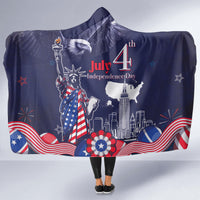 United States Independence Day Hooded Blanket Freedom 4th Of July Navy Version