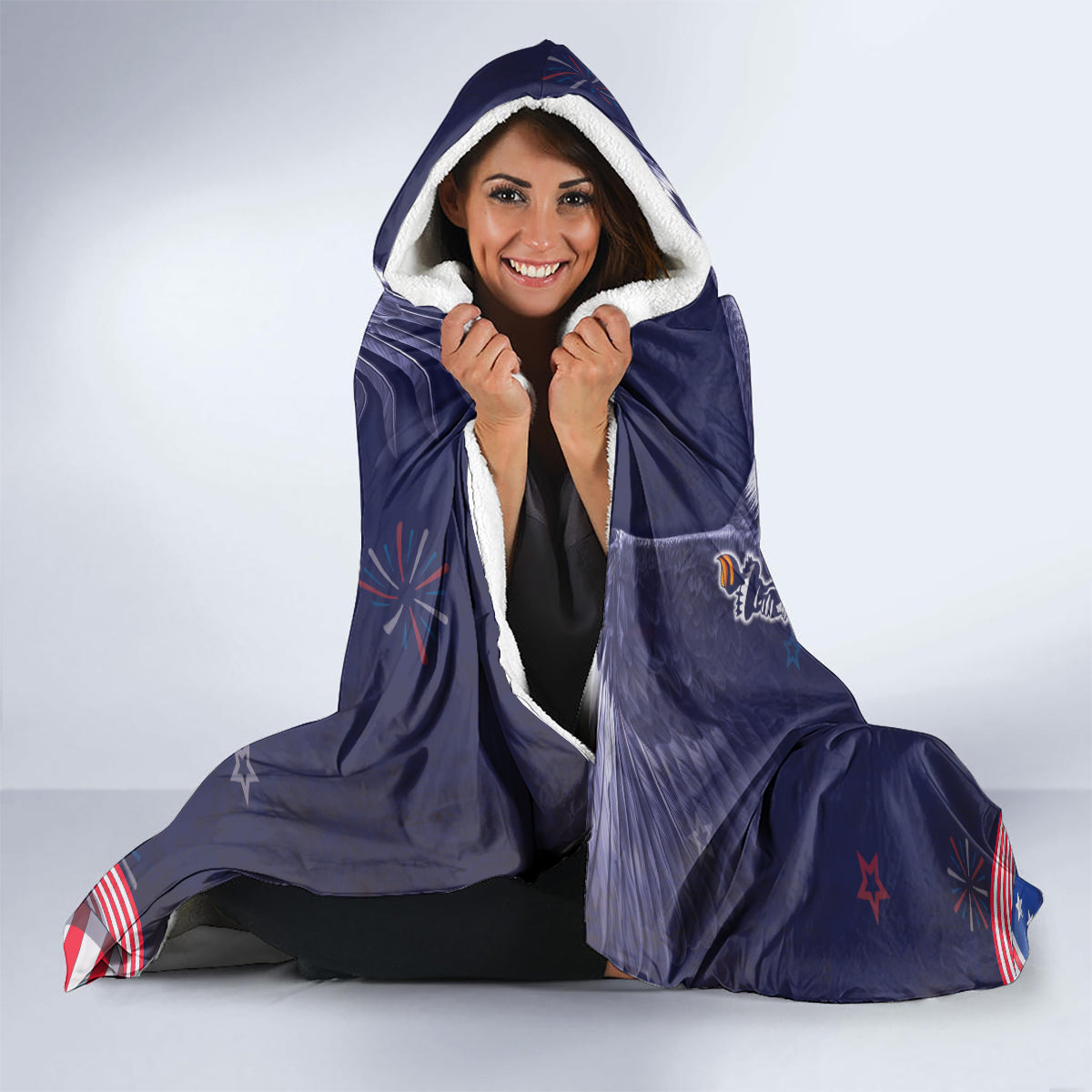 United States Independence Day Hooded Blanket Freedom 4th Of July Navy Version
