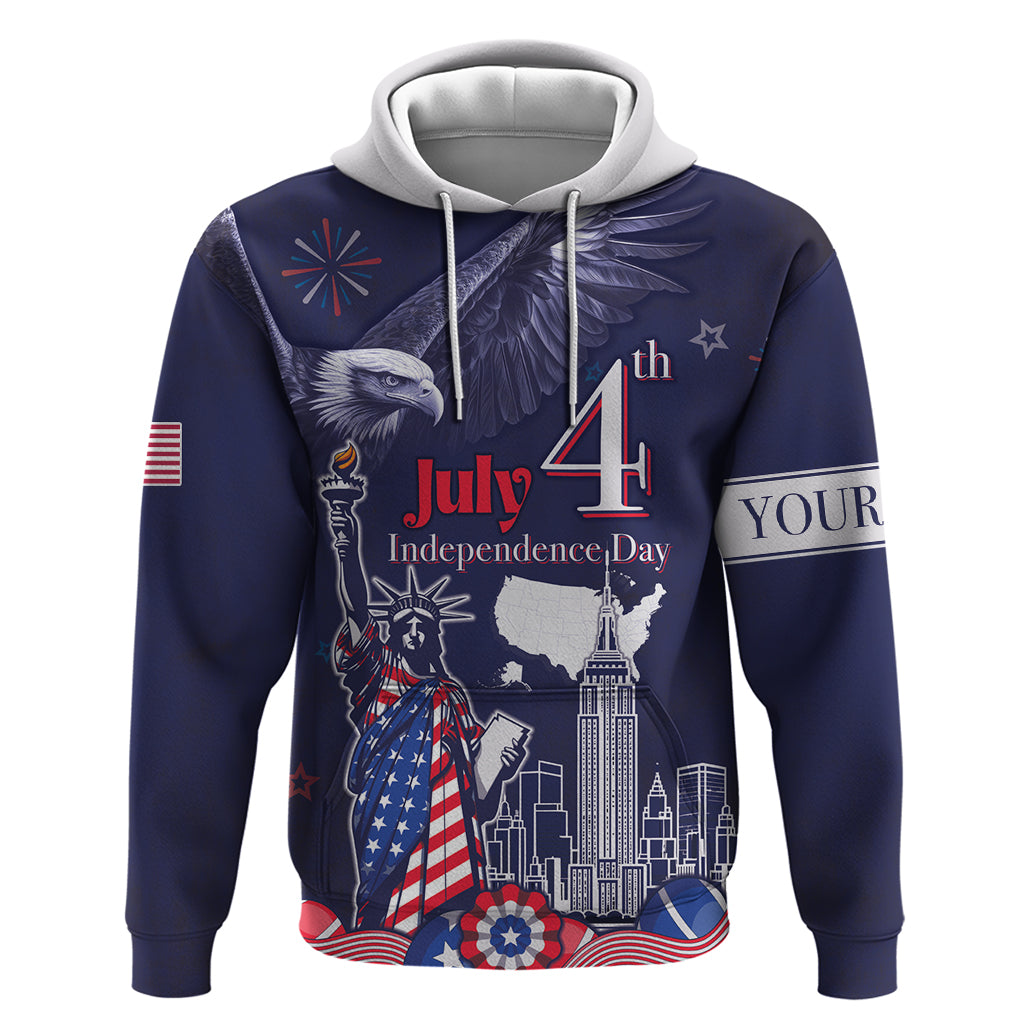 Personalised United States Independence Day Hoodie Freedom 4th Of July Navy Version LT05 - Wonder Print Shop