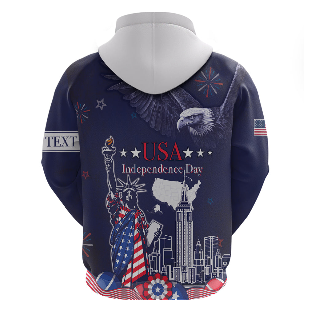 Personalised United States Independence Day Hoodie Freedom 4th Of July Navy Version LT05 - Wonder Print Shop