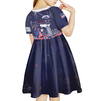 Personalised United States Independence Day Kid Short Sleeve Dress Freedom 4th Of July Navy Version LT05 - Wonder Print Shop