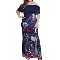 United States Independence Day Off Shoulder Maxi Dress Freedom 4th Of July Navy Version LT05 - Wonder Print Shop