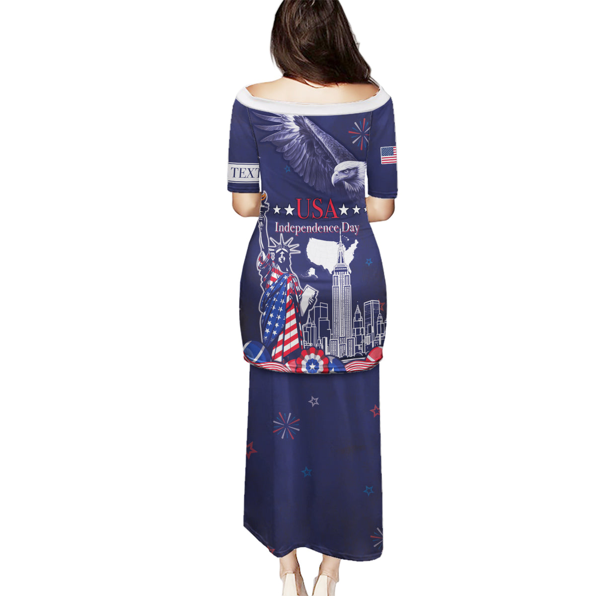 Personalised United States Independence Day Puletasi Freedom 4th Of July Navy Version LT05 - Wonder Print Shop