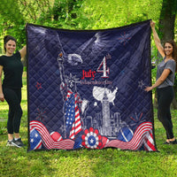 United States Independence Day Quilt Freedom 4th Of July Navy Version LT05 - Wonder Print Shop