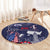 United States Independence Day Round Carpet Freedom 4th Of July Navy Version