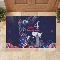 United States Independence Day Rubber Doormat Freedom 4th Of July Navy Version LT05 - Wonder Print Shop