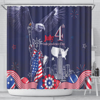 United States Independence Day Shower Curtain Freedom 4th Of July Navy Version