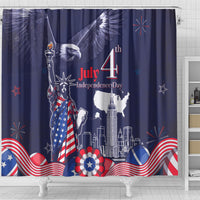 United States Independence Day Shower Curtain Freedom 4th Of July Navy Version