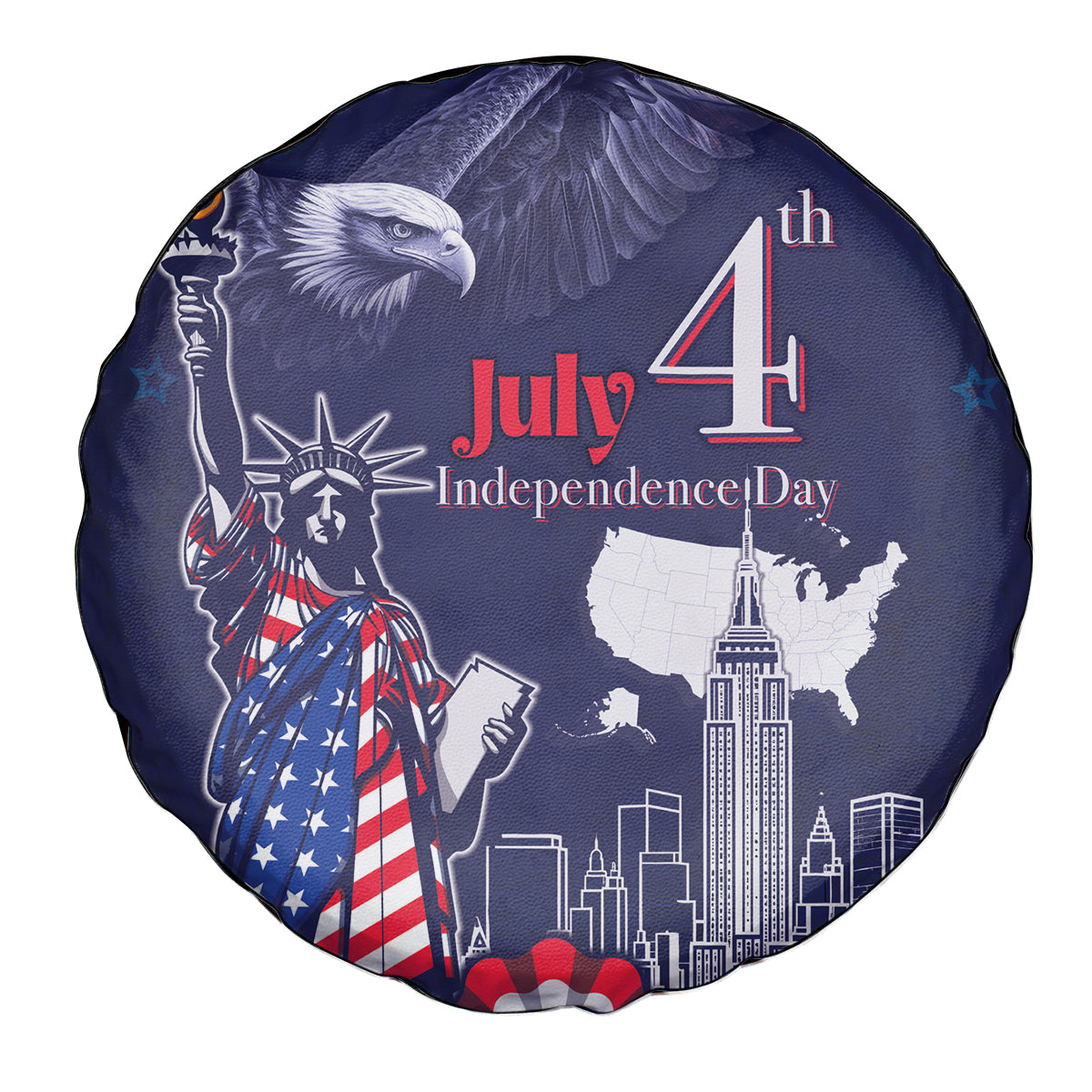 United States Independence Day Spare Tire Cover Freedom 4th Of July Navy Version LT05 - Wonder Print Shop