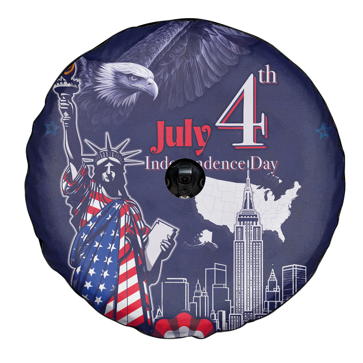 United States Independence Day Spare Tire Cover Freedom 4th Of July Navy Version LT05 - Wonder Print Shop