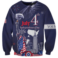 Personalised United States Independence Day Sweatshirt Freedom 4th Of July Navy Version LT05 - Wonder Print Shop