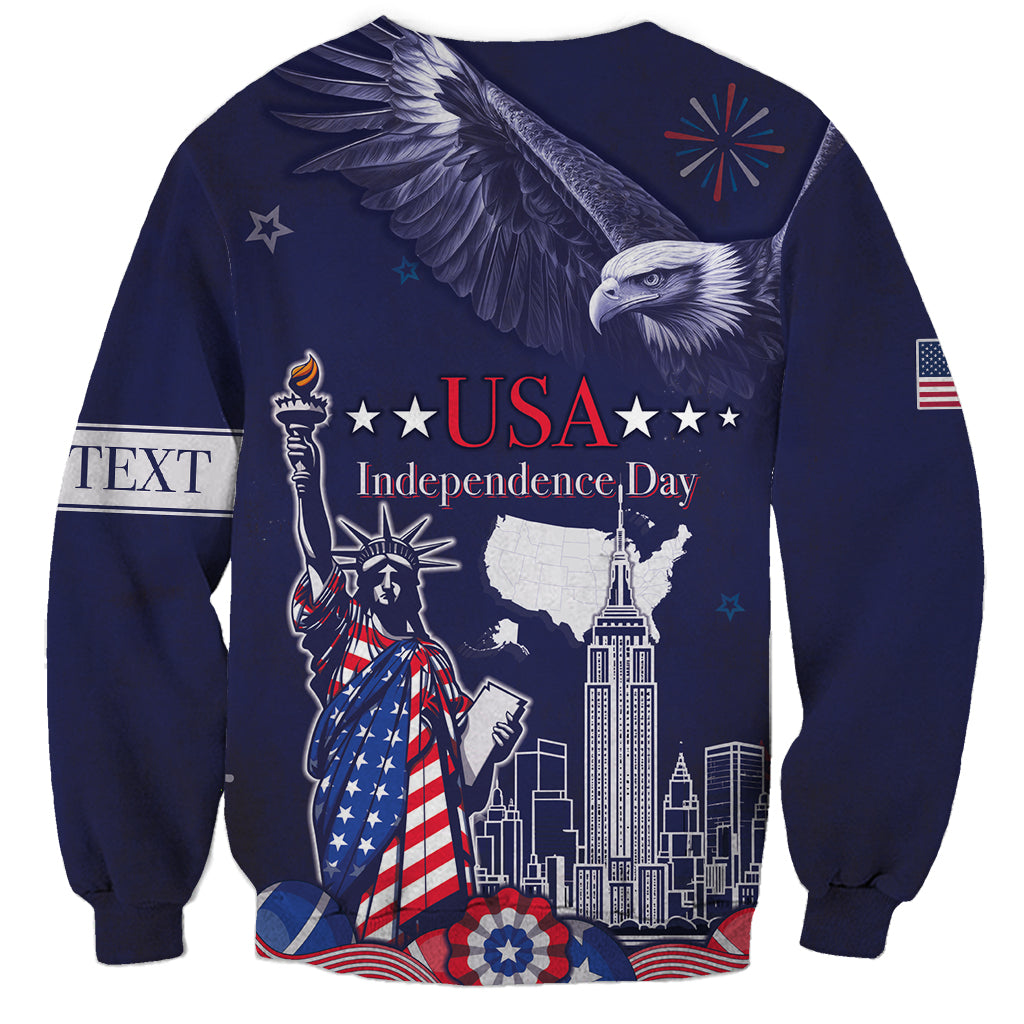 Personalised United States Independence Day Sweatshirt Freedom 4th Of July Navy Version LT05 - Wonder Print Shop