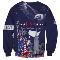 Personalised United States Independence Day Sweatshirt Freedom 4th Of July Navy Version LT05 - Wonder Print Shop
