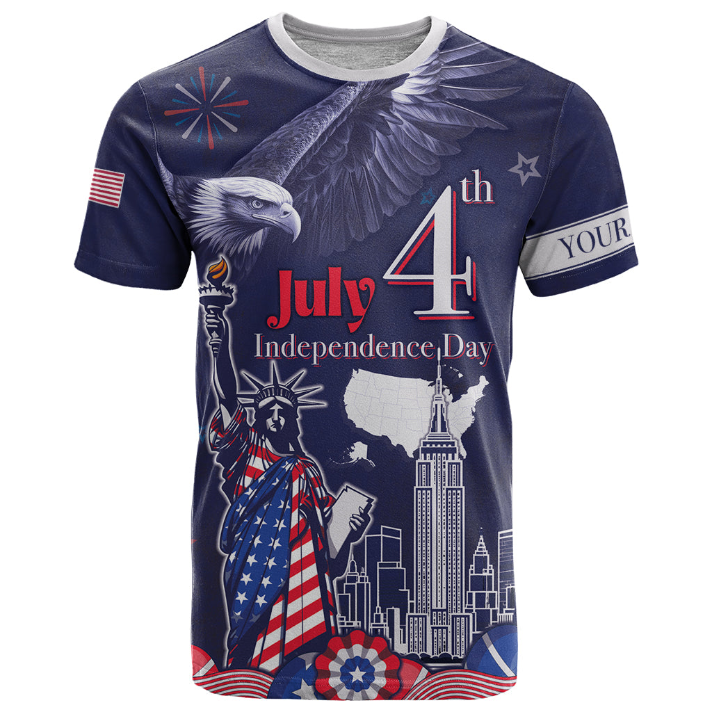 Personalised United States Independence Day T Shirt Freedom 4th Of July Navy Version LT05 - Wonder Print Shop
