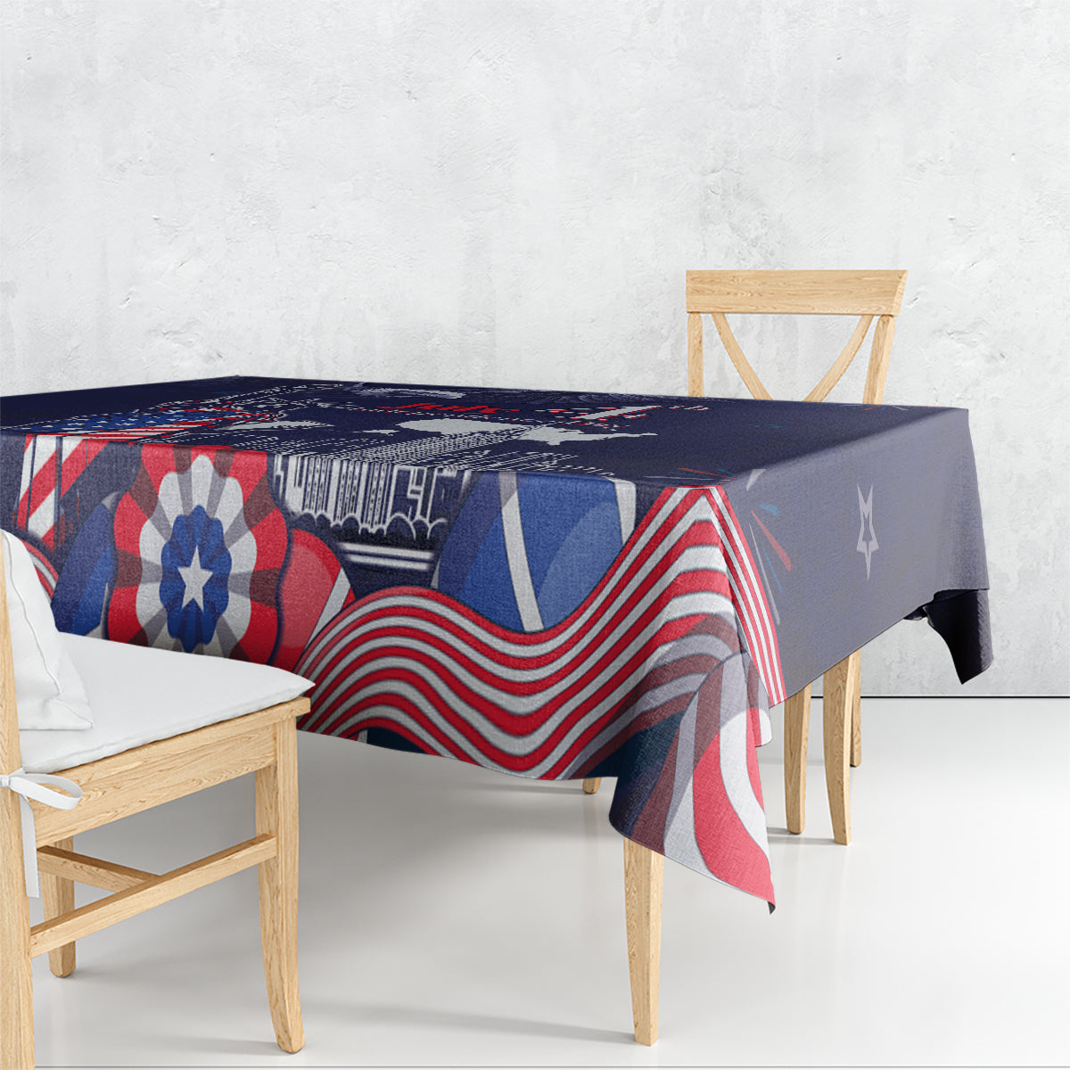 United States Independence Day Tablecloth Freedom 4th Of July Navy Version LT05 - Wonder Print Shop