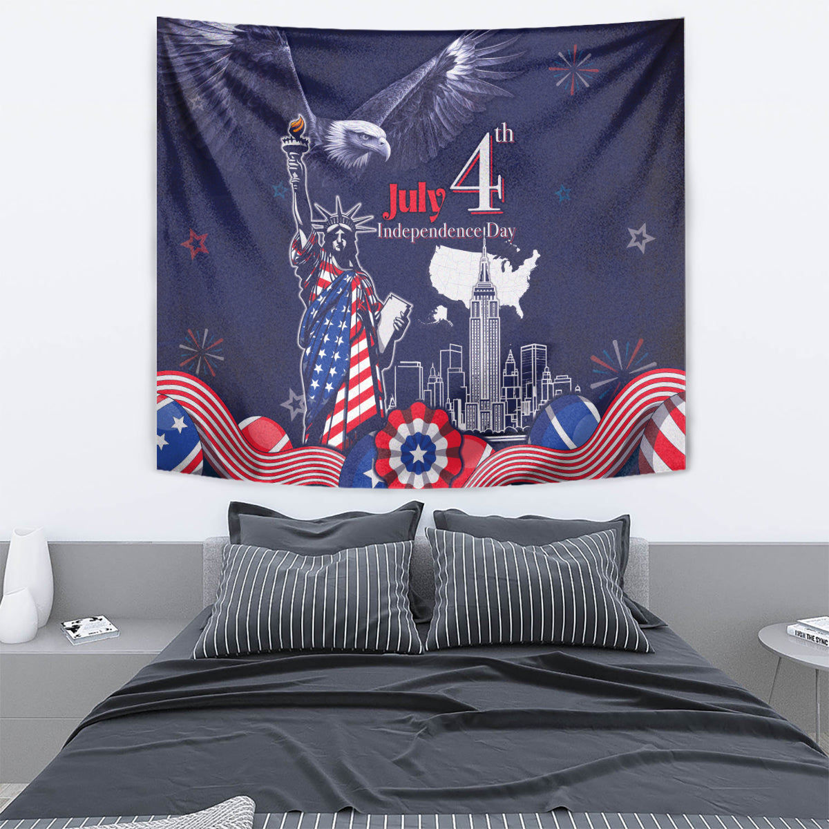 United States Independence Day Tapestry Freedom 4th Of July Navy Version LT05 - Wonder Print Shop