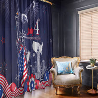 United States Independence Day Window Curtain Freedom 4th Of July Navy Version LT05 - Wonder Print Shop