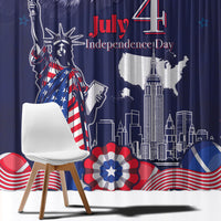 United States Independence Day Window Curtain Freedom 4th Of July Navy Version LT05 - Wonder Print Shop