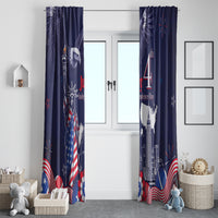 United States Independence Day Window Curtain Freedom 4th Of July Navy Version LT05 - Wonder Print Shop