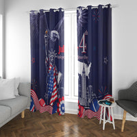 United States Independence Day Window Curtain Freedom 4th Of July Navy Version LT05 - Wonder Print Shop
