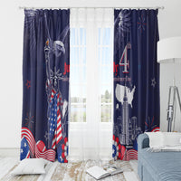 United States Independence Day Window Curtain Freedom 4th Of July Navy Version LT05 - Wonder Print Shop