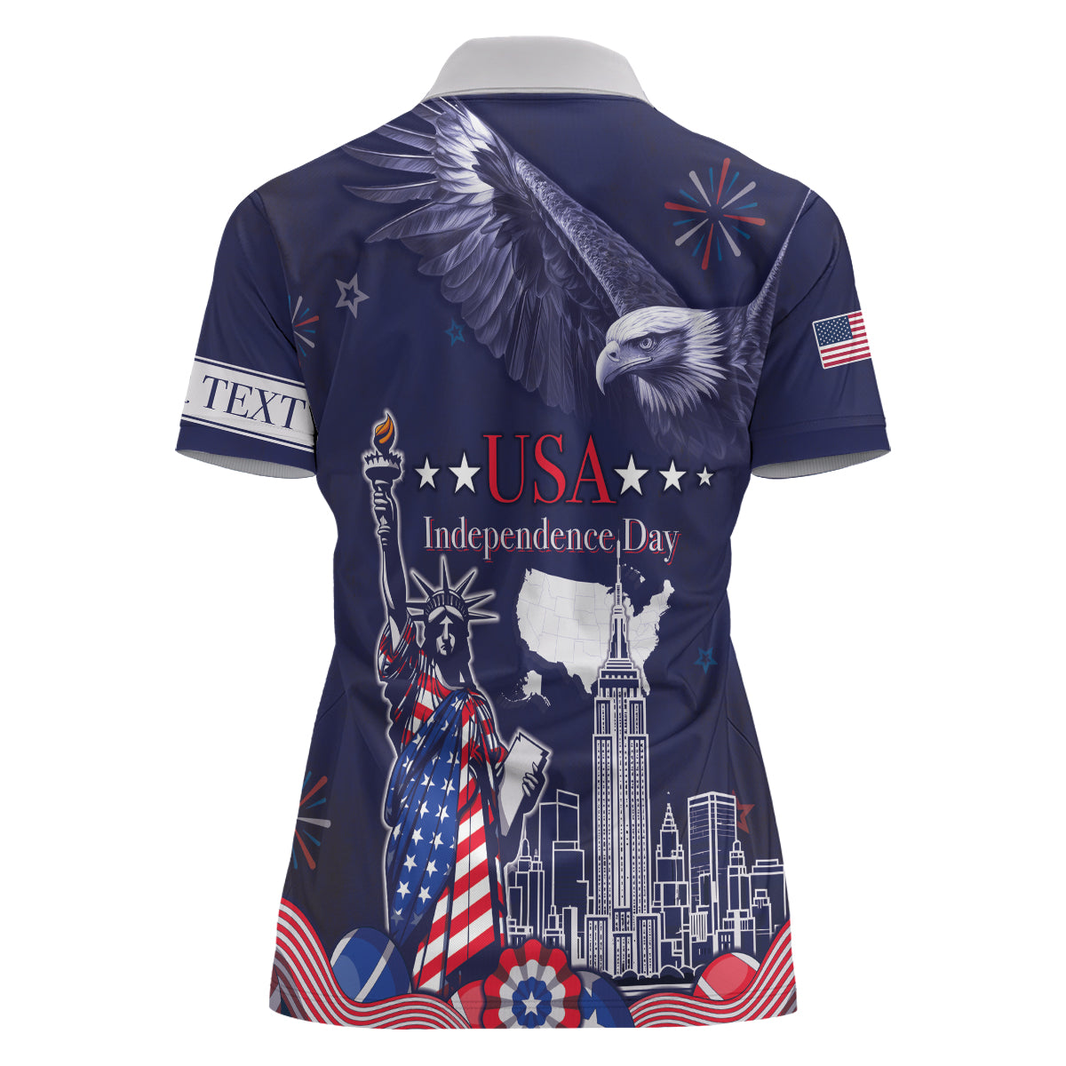 Personalised United States Independence Day Women Polo Shirt Freedom 4th Of July Navy Version LT05 - Wonder Print Shop