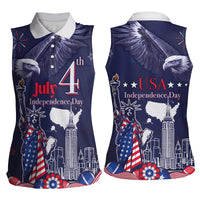 United States Independence Day Women Sleeveless Polo Shirt Freedom 4th Of July Navy Version LT05 - Wonder Print Shop