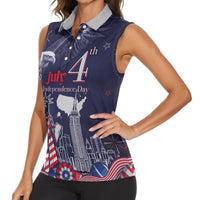 United States Independence Day Women Sleeveless Polo Shirt Freedom 4th Of July Navy Version LT05 - Wonder Print Shop