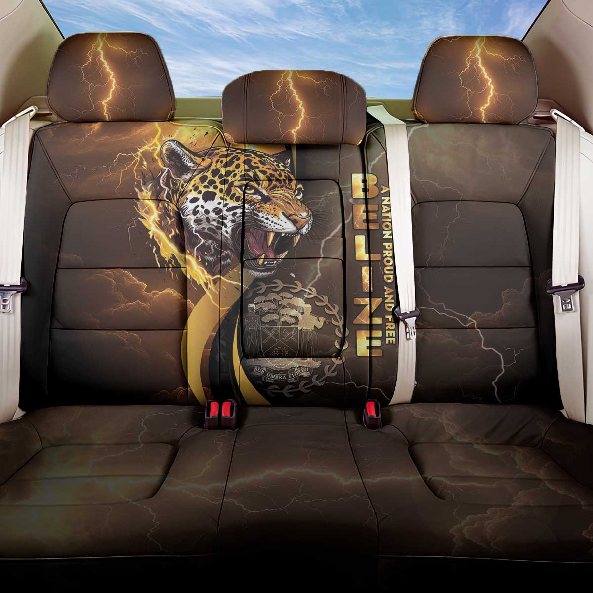 Belize Emancipation Day Back Car Seat Cover A Nation Proud And Free - Wonder Print Shop