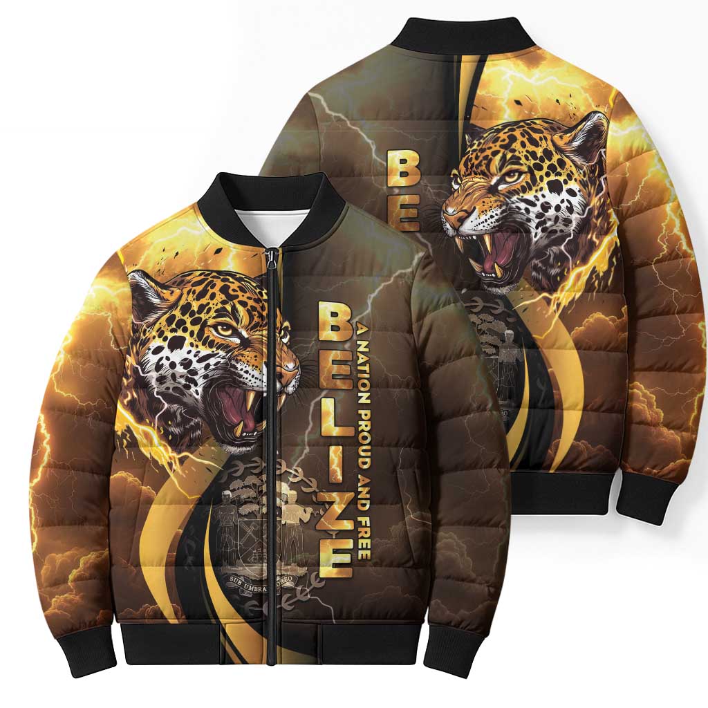 Belize Emancipation Day Bomber Puffer Jacket A Nation Proud And Free - Wonder Print Shop