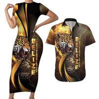 Belize Emancipation Day Couples Matching Short Sleeve Bodycon Dress and Hawaiian Shirt A Nation Proud And Free - Wonder Print Shop
