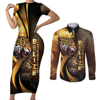 Belize Emancipation Day Couples Matching Short Sleeve Bodycon Dress and Long Sleeve Button Shirt A Nation Proud And Free - Wonder Print Shop