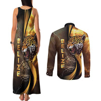 Belize Emancipation Day Couples Matching Tank Maxi Dress and Long Sleeve Button Shirt A Nation Proud And Free - Wonder Print Shop