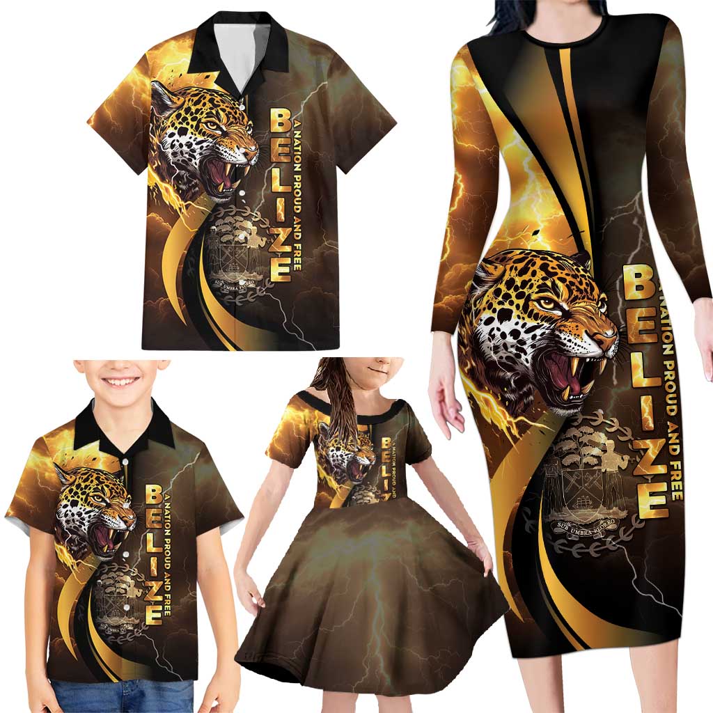 Belize Emancipation Day Family Matching Long Sleeve Bodycon Dress and Hawaiian Shirt A Nation Proud And Free - Wonder Print Shop