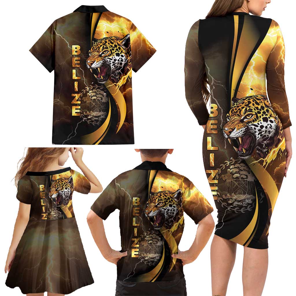 Belize Emancipation Day Family Matching Long Sleeve Bodycon Dress and Hawaiian Shirt A Nation Proud And Free - Wonder Print Shop