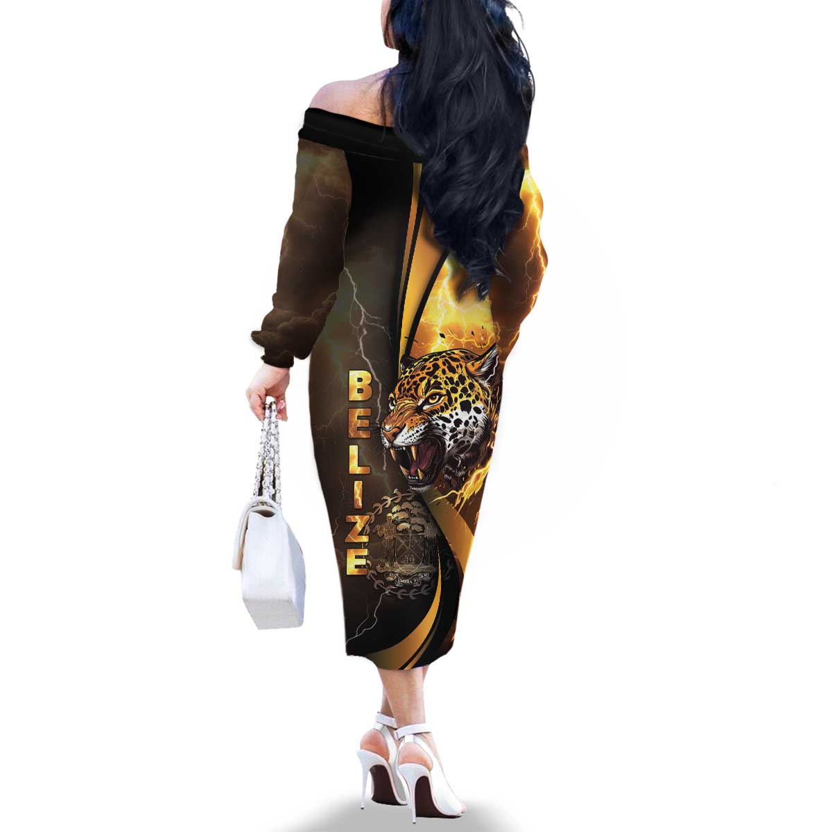 Belize Emancipation Day Family Matching Off The Shoulder Long Sleeve Dress and Hawaiian Shirt A Nation Proud And Free - Wonder Print Shop