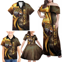 Belize Emancipation Day Family Matching Off Shoulder Maxi Dress and Hawaiian Shirt A Nation Proud And Free - Wonder Print Shop